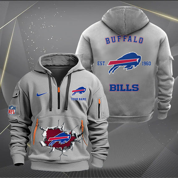 Buffalo Bills  New Personalized Quarter Zip Hoodie Limited Edition AZBTQZH000141
