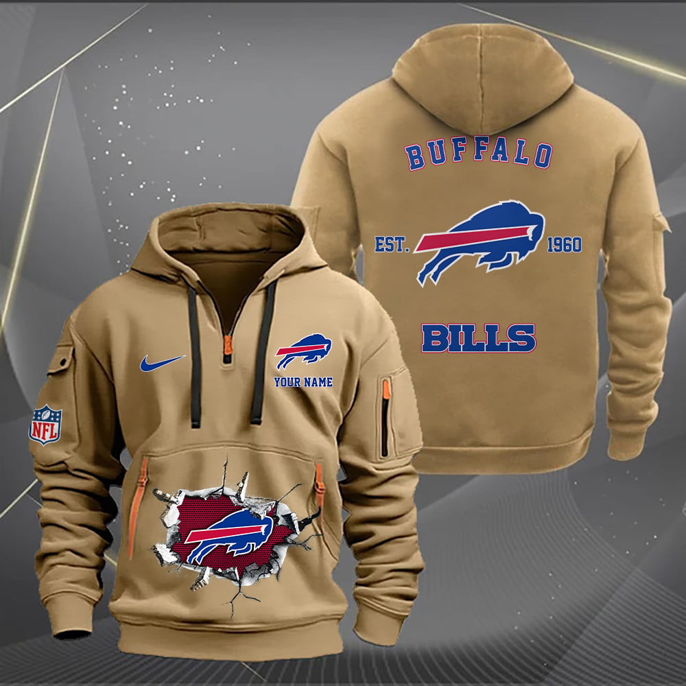 Buffalo Bills  New Personalized Quarter Zip Hoodie Limited Edition AZBTQZH000141