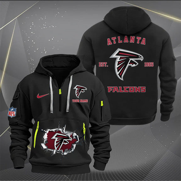 Atlanta Falcons  New Personalized Quarter Zip Hoodie Limited Edition AZBTQZH000140