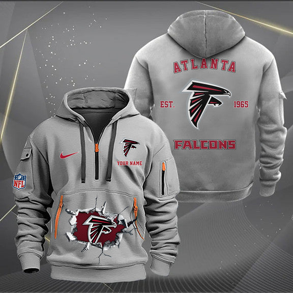 Atlanta Falcons  New Personalized Quarter Zip Hoodie Limited Edition AZBTQZH000140