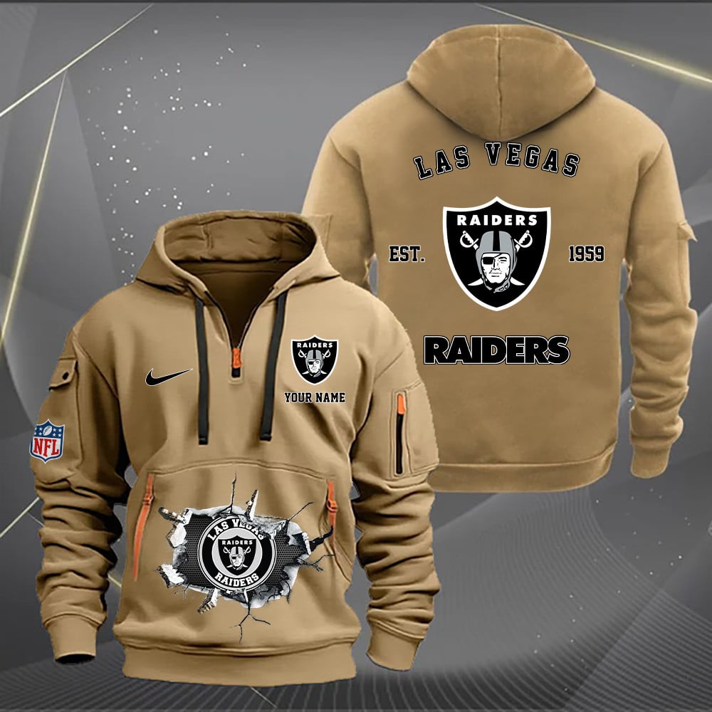 Las Vegas Raiders New Personalized Quarter Zip Hoodie Limited Edition AZBTQZH000136