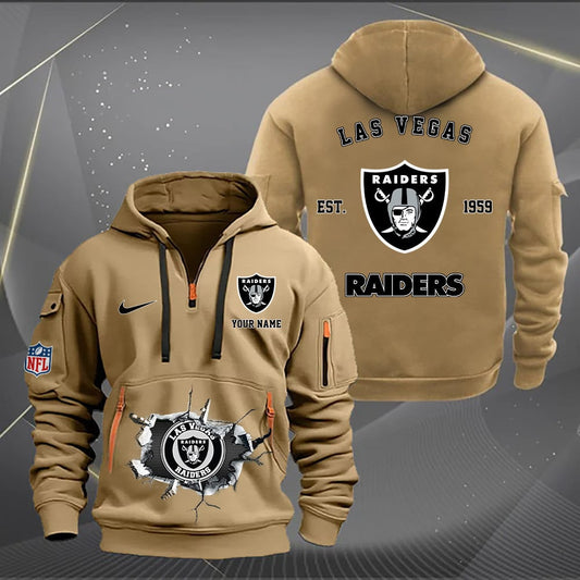 Las Vegas Raiders New Personalized Quarter Zip Hoodie Limited Edition AZBTQZH000136