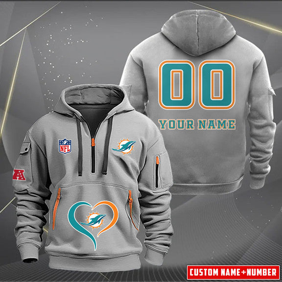 Miami Dolphins  New Personalized Quarter Zip Hoodie Limited Edition AZBTQZH000146