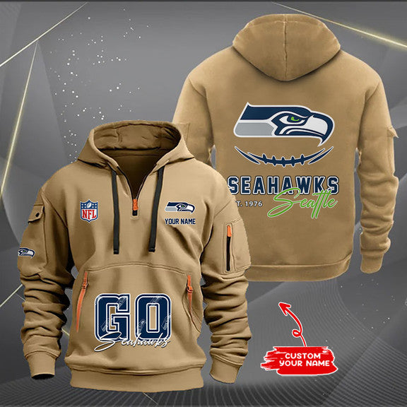 Seattle Seahawks  New Personalized Quarter Zip Hoodie Limited Edition AZBTQZH000165