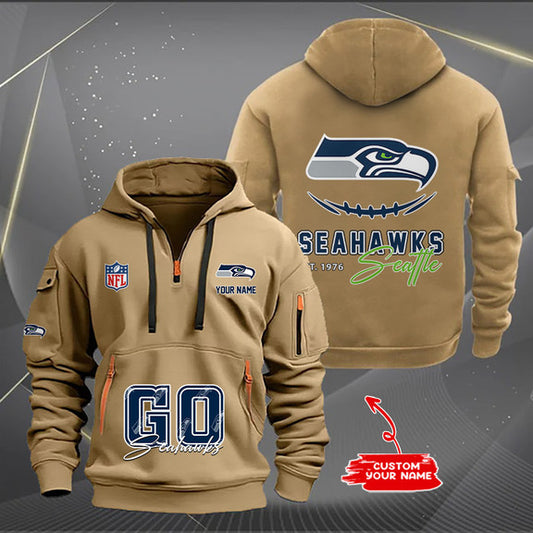 Seattle Seahawks  New Personalized Quarter Zip Hoodie Limited Edition AZBTQZH000165