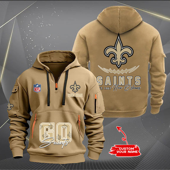 New Orleans Saints New Personalized Quarter Zip Hoodie Limited Edition AZBTQZH000164