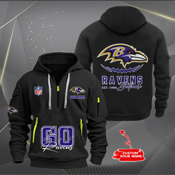 Baltimore Ravens  New Personalized Quarter Zip Hoodie Limited Edition AZBTQZH000163