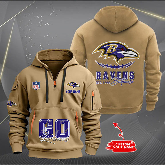 Baltimore Ravens  New Personalized Quarter Zip Hoodie Limited Edition AZBTQZH000163