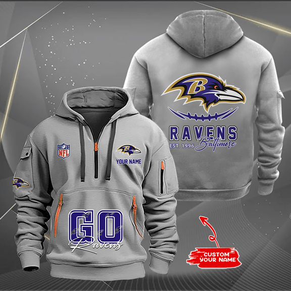 Baltimore Ravens  New Personalized Quarter Zip Hoodie Limited Edition AZBTQZH000163