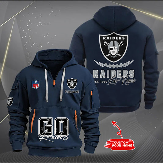 Las Vegas Raiders New Personalized Quarter Zip Hoodie Limited Edition AZBTQZH000162
