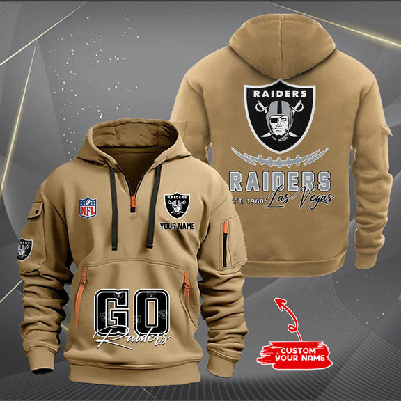 Las Vegas Raiders New Personalized Quarter Zip Hoodie Limited Edition AZBTQZH000162