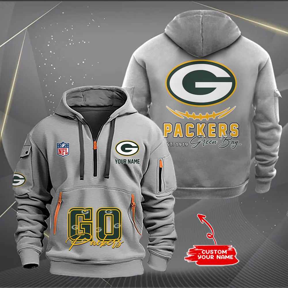 Green Bay Packers New Personalized Quarter Zip Hoodie Limited Edition AZBTQZH000161