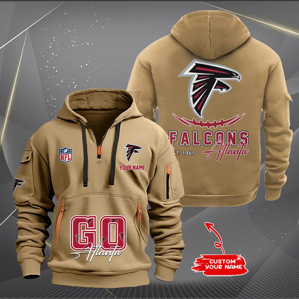Atlanta Falcons  New Personalized Quarter Zip Hoodie Limited Edition AZBTQZH000159