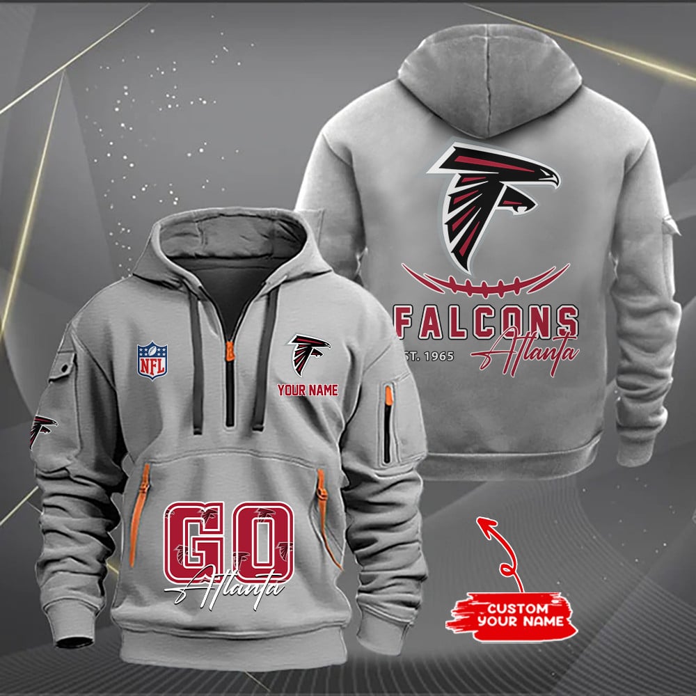Atlanta Falcons  New Personalized Quarter Zip Hoodie Limited Edition AZBTQZH000159