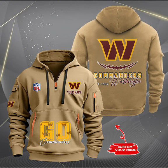Washington Commanders  New Personalized Quarter Zip Hoodie Limited Edition AZBTQZH000156