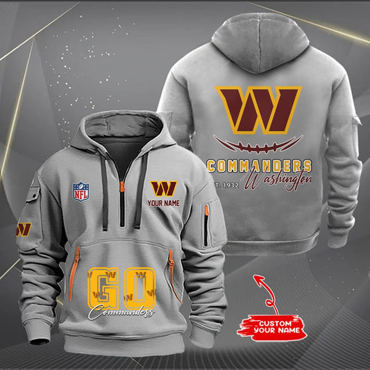 Washington Commanders  New Personalized Quarter Zip Hoodie Limited Edition AZBTQZH000156