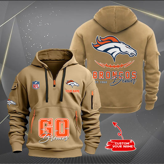 Denver Broncos  New Personalized Quarter Zip Hoodie Limited Edition AZBTQZH000154