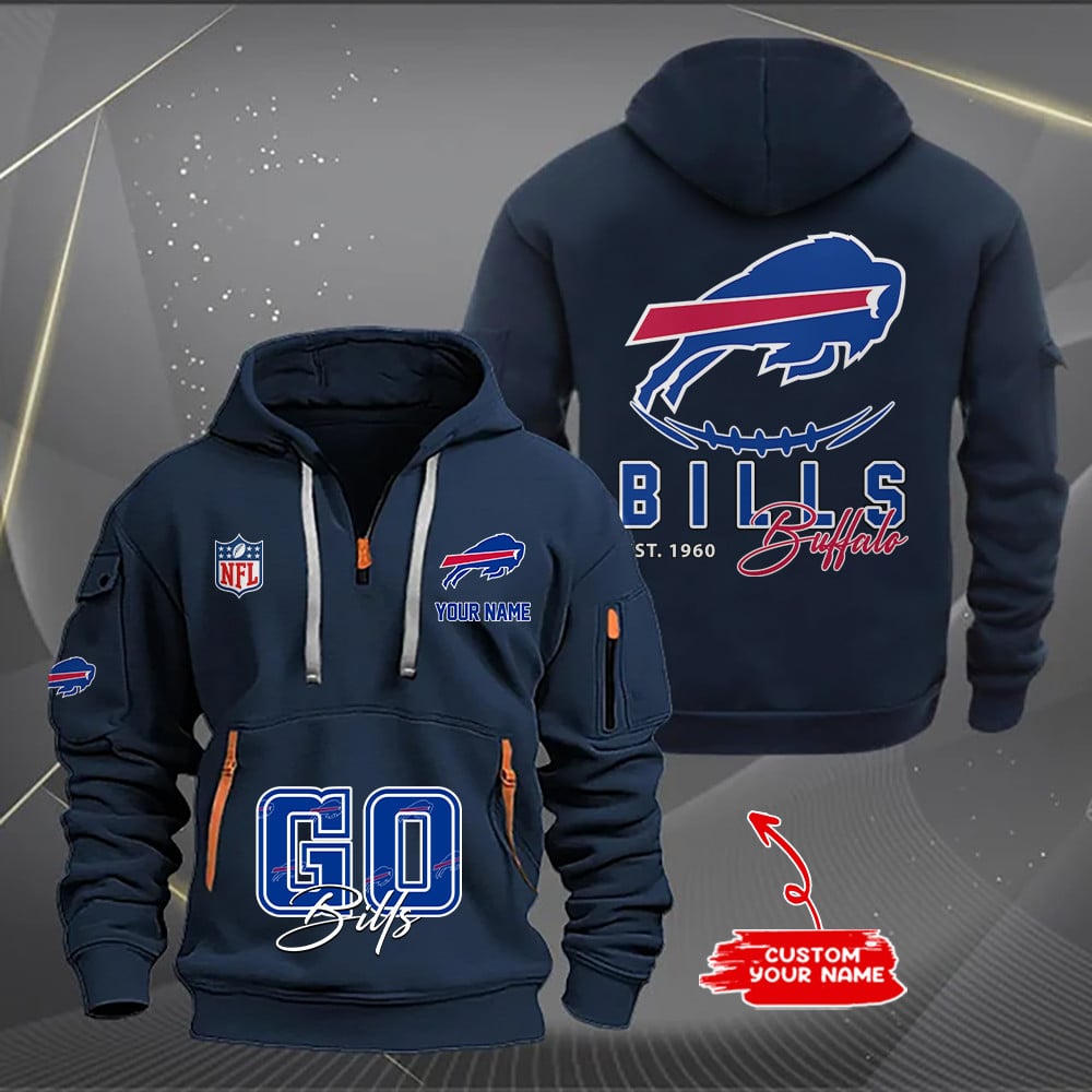 Buffalo Bills  New Personalized Quarter Zip Hoodie Limited Edition AZBTQZH000153