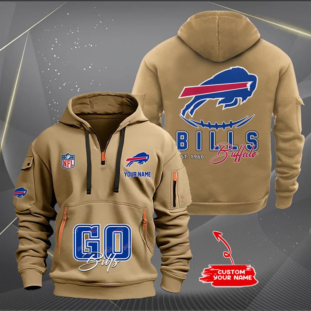 Buffalo Bills  New Personalized Quarter Zip Hoodie Limited Edition AZBTQZH000153