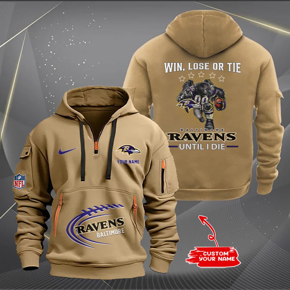 Baltimore Ravens  New Personalized Quarter Zip Hoodie Limited Edition AZBTQZH000177