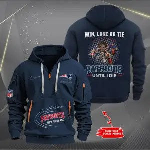 New England Patriots New Personalized Quarter Zip Hoodie Limited Edition AZBTQZH000176
