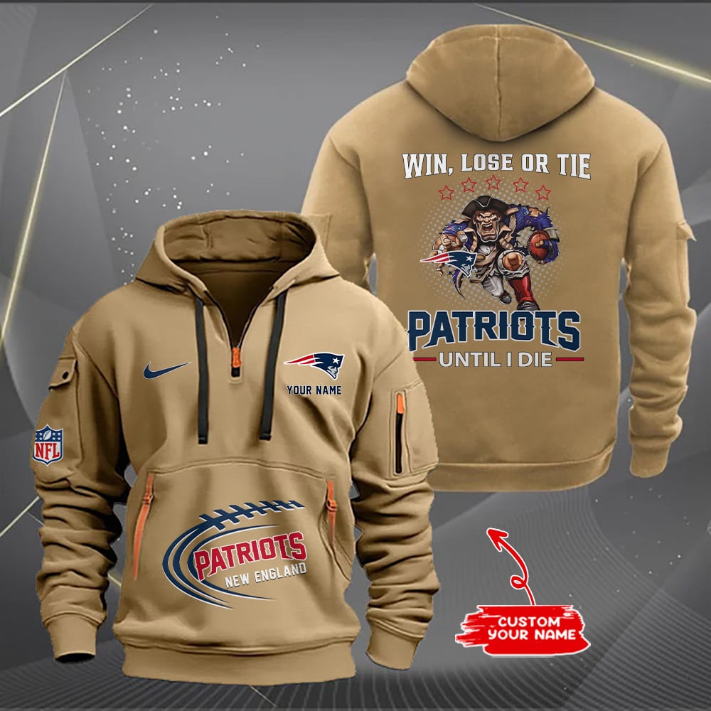 New England Patriots New Personalized Quarter Zip Hoodie Limited Edition AZBTQZH000176