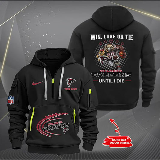 Atlanta Falcons  New Personalized Quarter Zip Hoodie Limited Edition AZBTQZH000174
