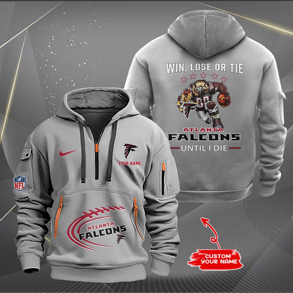 Atlanta Falcons  New Personalized Quarter Zip Hoodie Limited Edition AZBTQZH000174
