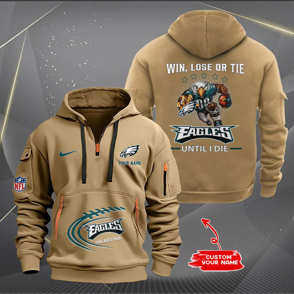 Philadelphia Eagles  New Personalized Quarter Zip Hoodie Limited Edition AZBTQZH000173