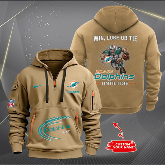 Miami Dolphins  New Personalized Quarter Zip Hoodie Limited Edition AZBTQZH000172