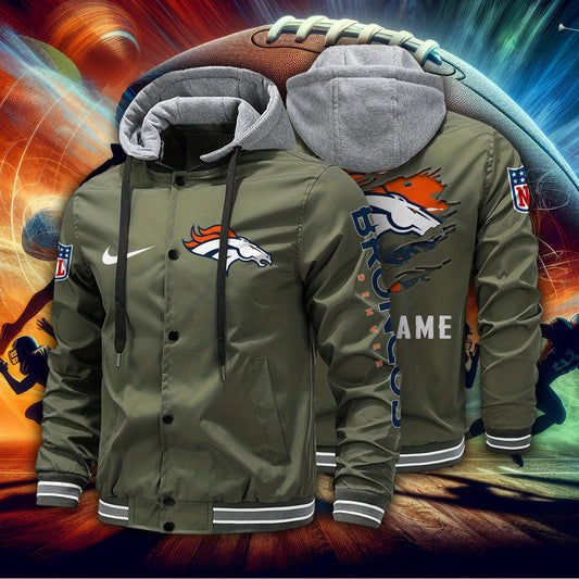 Denver Broncos Personalized Baseball Jacket With Detachable Hood AZBTHBJK000006