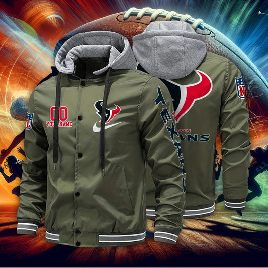 Houston Texans Personalized Baseball Jacket With Detachable Hood AZBTHBJK000031