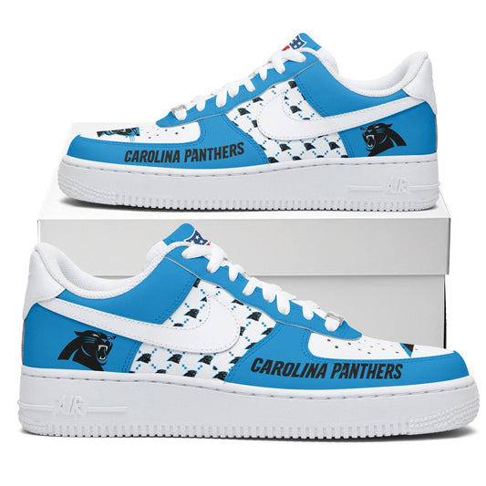Carolina Panthers Personalized AF1-1 Logo Pattern Sneakers AZBTAF1000193