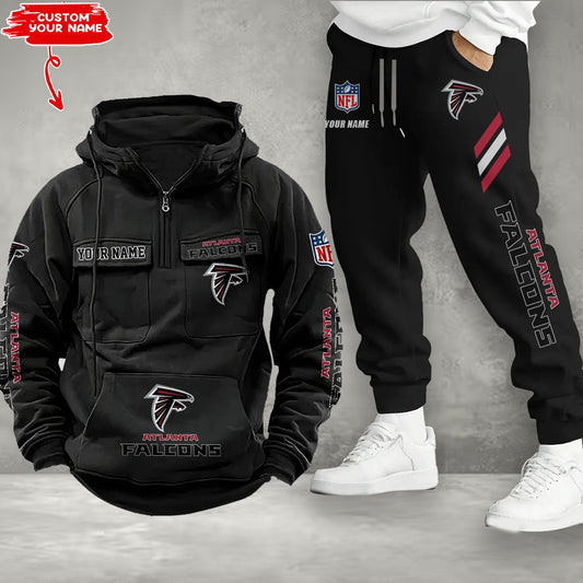 Atlanta Falcons Combo Multi-Pockets Hoodie And Pants EM31