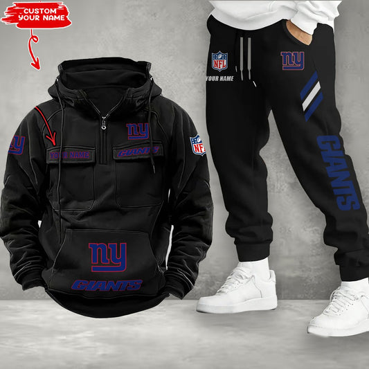 New York Giants Combo Multi-Pockets Hoodie And Pants EM52
