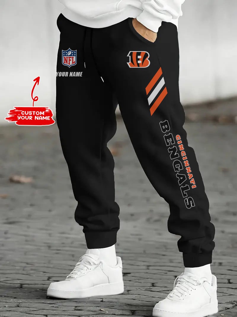 Cincinnati Bengals Combo Multi-Pockets Hoodie And Pants EM37