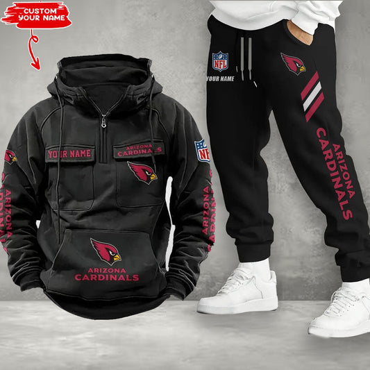 Arizona Cardinals Combo Multi-Pockets Hoodie And Pants EM32
