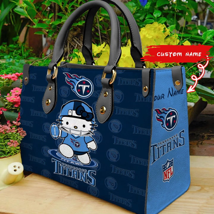 Tennessee Titans Kitty Personalized Leather Hand Bag BBLTHB889