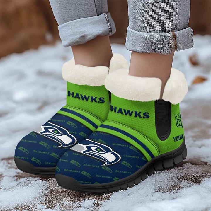Seattle Seahawks Comfy Winter Snow Boots AZDDWSB000012