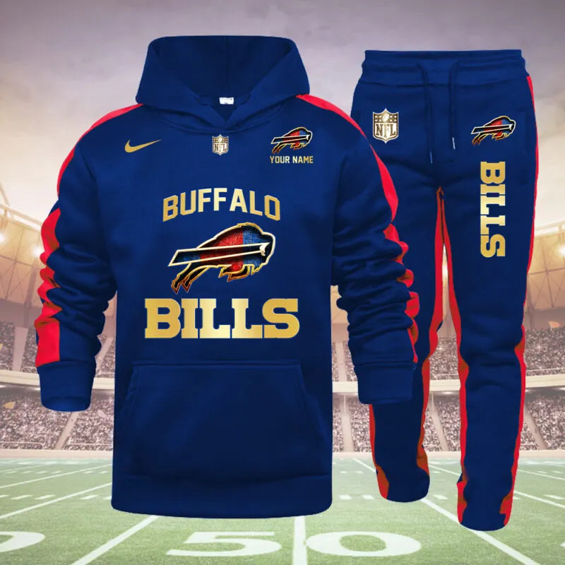Buffalo Bills Personalized Golden Logo Hoodie Set AZBTHS000004