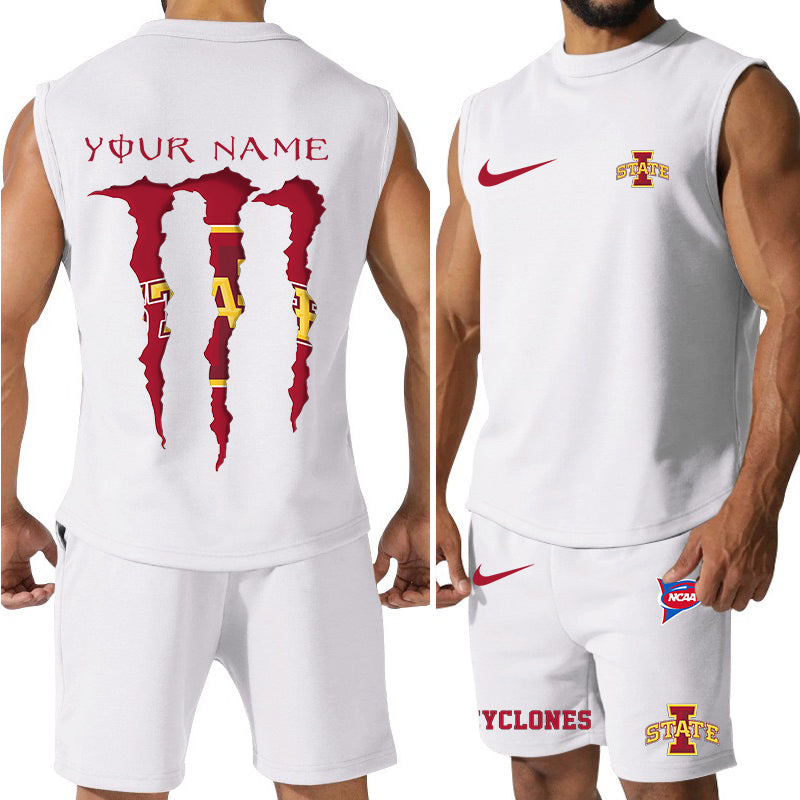Iowa State Cyclones Colorful Combo Men Jersey Tank Top and Shorts AZBTCMJTTS000053