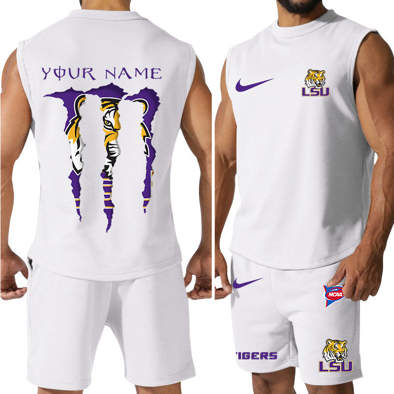 LSU Tigers Colorful Combo Men Jersey Tank Top and Shorts AZBTCMJTTS000048