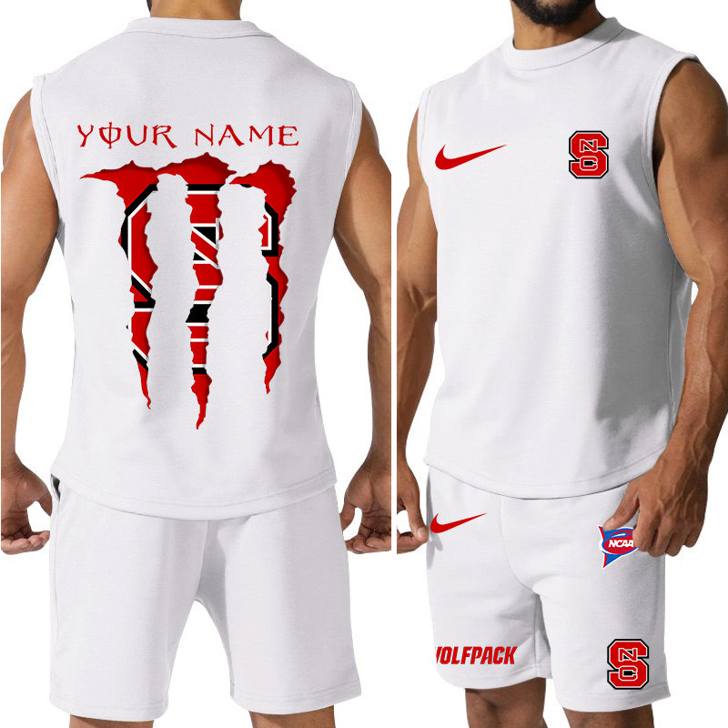 NC State Wolfpack Colorful Combo Men Jersey Tank Top and Shorts AZBTCMJTTS000054