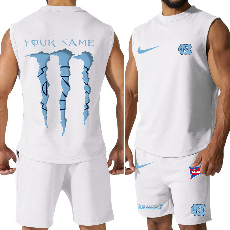 North Carolina Tar Heels Colorful Combo Men Jersey Tank Top and Shorts AZBTCMJTTS000056