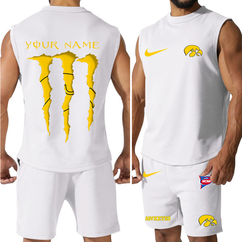 Iowa Hawkeyes Colorful Combo Men Jersey Tank Top and Shorts AZBTCMJTTS000060