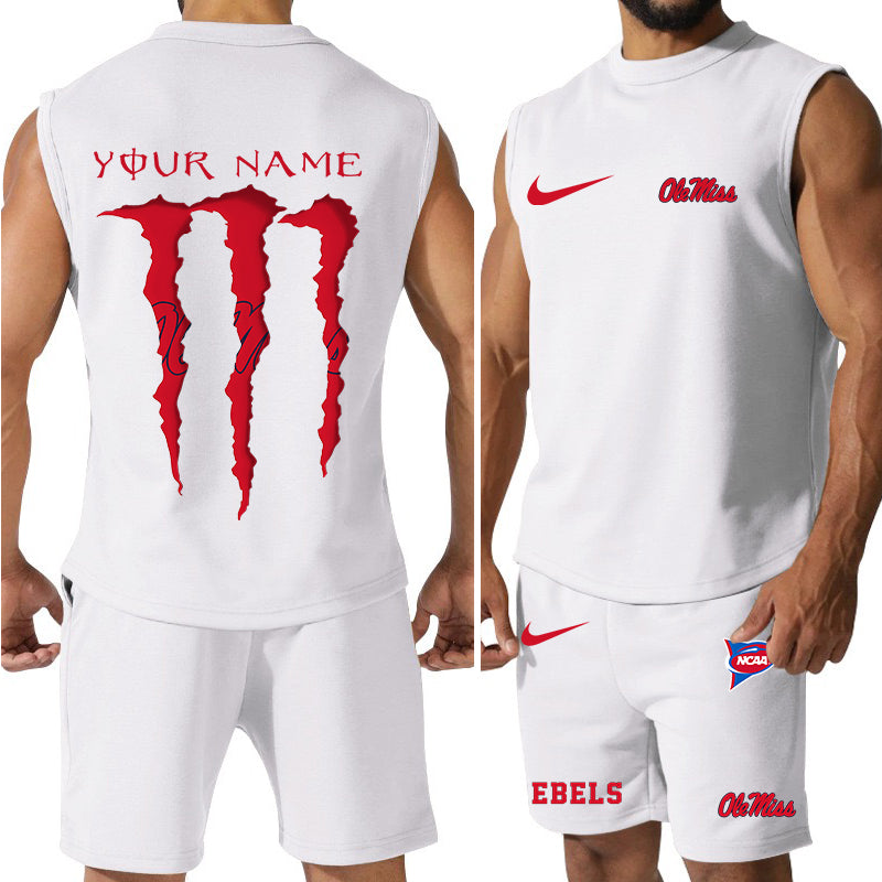 Ole Miss Rebels Colorful Combo Men Jersey Tank Top and Shorts AZBTCMJTTS000061