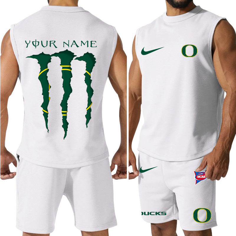 Oregon Ducks Colorful Combo Men Jersey Tank Top and Shorts AZBTCMJTTS000062