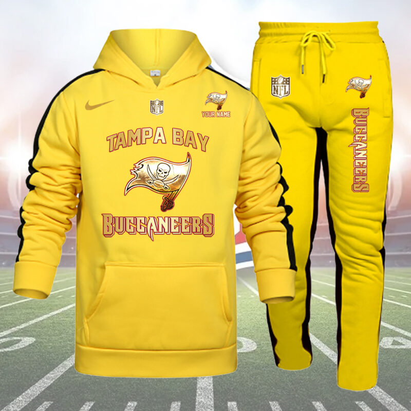 Tampa Bay Buccaneers Personalized Golden Logo Hoodie Set AZBTHS000030