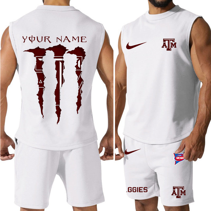 Texas A&M Aggies Colorful Combo Men Jersey Tank Top and Shorts AZBTCMJTTS000067