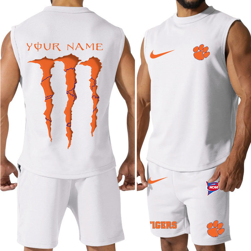 Clemson Tigers Colorful Combo Men Jersey Tank Top and Shorts AZBTCMJTTS000051